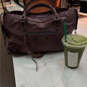 Purple RARE authentic Balenciaga city bag